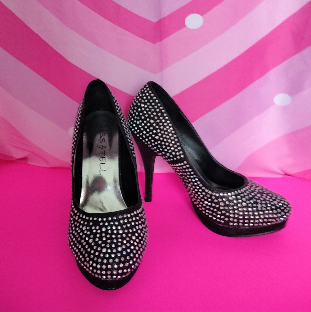 Rhinestone Black heels